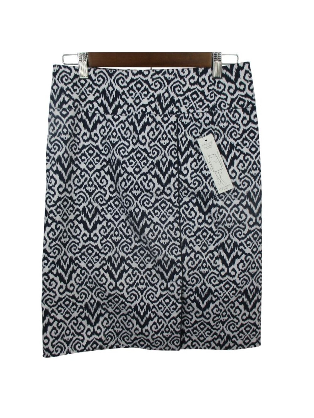 Margaret M. Selma Piping Pencil Skirt Size M Blue & White Stretch NWT Office